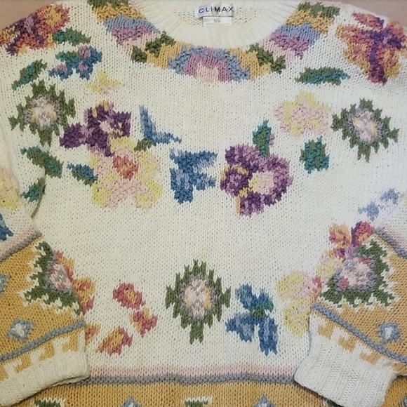 Vintage Climax Chunky Floral Sweater - Picture 2 of 5